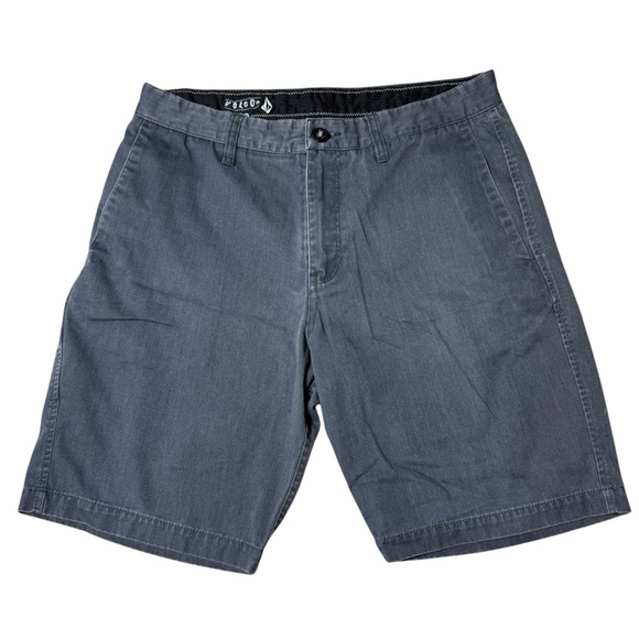 Volcom Men’s Chino Shorts Gray Size 32 Classic Fit Casual Cotton Blend - Picture 2 of 4